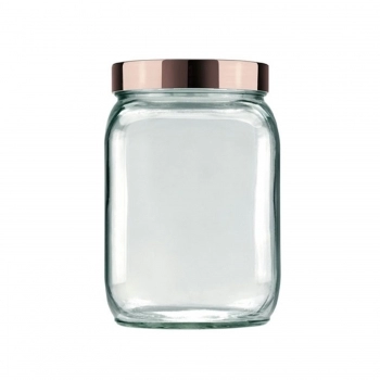 POTE QUADRADO COM TAMPA METALIZADA 1300ML