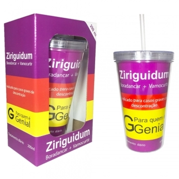 Copo Plástico Parede Dupla Ziriguidum 470 ML Luva Com 1