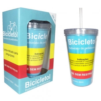 Copo Plástico Parede Dupla Bicicletol 470 ML Luva Com 1