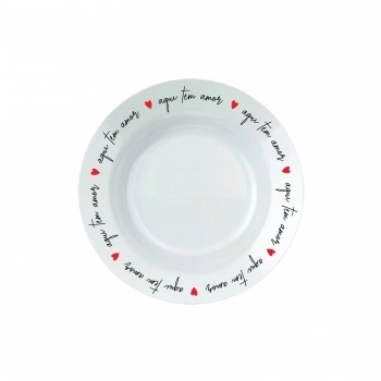 Prato Sobremesa Love Aqui Tem Amor 24 cm