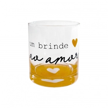 Copo Bar Rocks Love Gold Um Brinde 305 ML