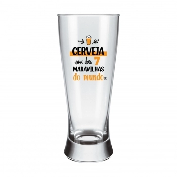 Copo Lager Happy Beer - 7 Maravilhas 300 ML