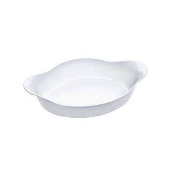 Assadeira Opaline Oval Pequena Branca 600 ML