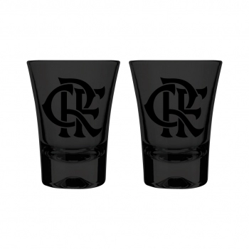COPO SHOT PRIME 60 ML FLAMENGO PRETO LUVA COM 2
