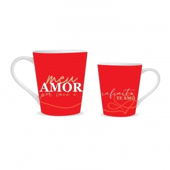 CANECA PORCELANA EU TE AMO 290 ML LUVA COM 1