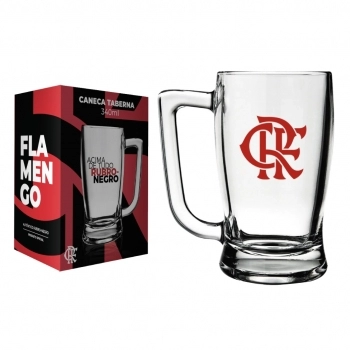 CANECA CERVEJA TABERNA 340 ML FLAMENGO NA LUVA