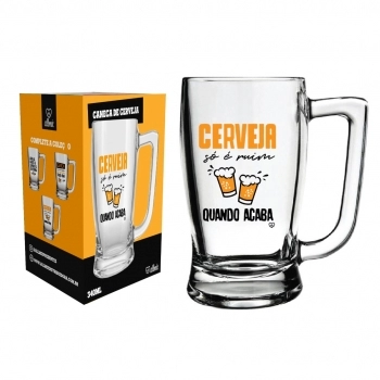 Caneca Cerveja Happy Beer Só É Ruim 340 ML