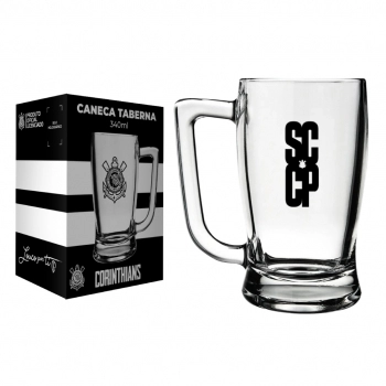CANECA CERVEJA TABERNA 340 ML CORINTHIANS NA LUVA