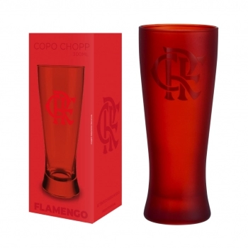 COPO LAGER PRIME 300 ML FLAMENGO VERMELHO LUVA COM 1
