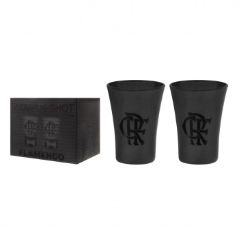 COPO SHOT PRIME 60 ML FLAMENGO PRETO LUVA COM 2