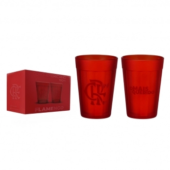 COPO AMERICANO PRIME FLAMENGO VERMELHO 190 ML LUVA COM 2