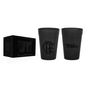 COPO AMERICANO PRIME FLAMENGO PRETO 190 ML LUVA COM 2