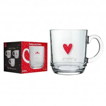 CANECA ASPEN LOVE 300 ML - UMA XICARA DE CAFE LUVA COM 1