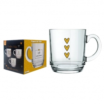 CANECA ASPEN LOVE GOLD 300 ML - CAFE COM AMOR LUVA COM 1