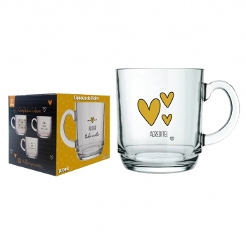 CANECA ASPEN LOVE GOLD 300 ML - VAI DAR TUDO CERTO LUVA COM 1