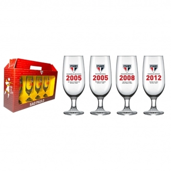 TACA CERVEJA FLORIPA 300 ML SAO PAULO LUVA COM 4