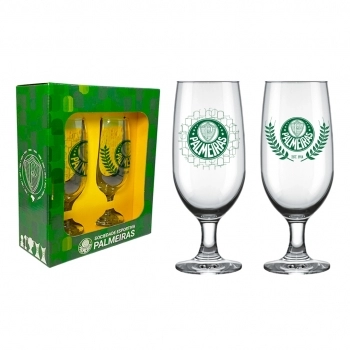 TACA CERVEJA FLORIPA 300 ML PALMEIRAS LUVA COM 2