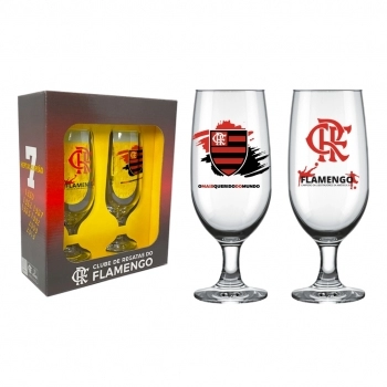 TACA CERVEJA FLORIPA 300 ML FLAMENGO LUVA COM 2