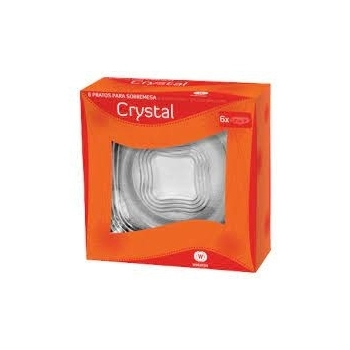 PRATO DE SOBREMESA CRYSTAL LUVA COM 6