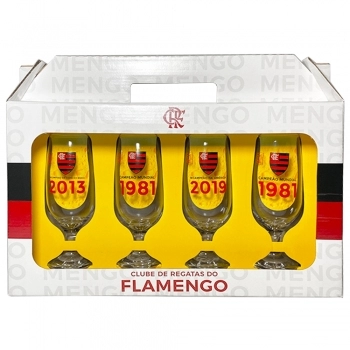 TACA CERVEJA FLORIPA 300 ML FLAMENGO LUVA COM 4