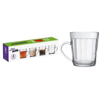 Conjunto Caneca Americano Mug 270 ML Luva Com 4 Unid