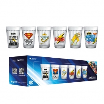 COPO AMERICANO DC LIGA DA JUSTIÇA 190ML LUVA COM 6 - VINTAGE