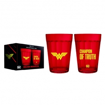 COPO AMERICANO PRIME 190 ML DC MULHER MARAVILHA LUVA COM 2