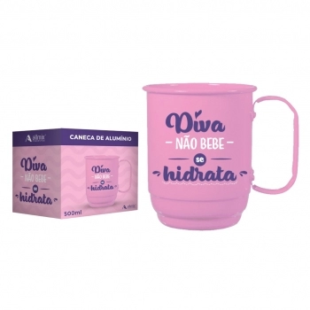 Caneca Alumínio 500 ML Diva Luva Com 1