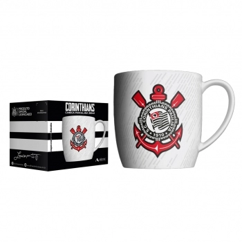 CANECA URBAN 360 ML CORINTHIANS DEMOCRACIA BRANCO LUVA COM 1