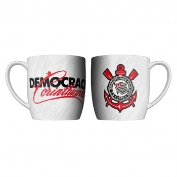 CANECA URBAN 360 ML CORINTHIANS DEMOCRACIA BRANCO LUVA COM 1