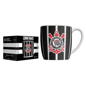 CANECA URBAN 360 ML CORINTHIANS DEMOCRACIA PRETO LUVA COM 1
