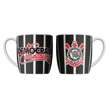 CANECA URBAN 360 ML CORINTHIANS DEMOCRACIA PRETO LUVA COM 1