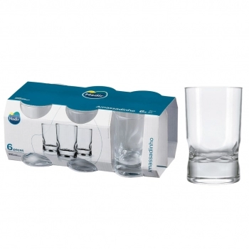 Conjunto Copo Rocks Amassadinho 250 ML Luva Com 6 Unid.
