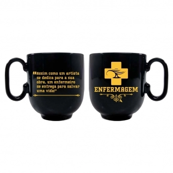 Caneca Forma Preta Enfermagem 350 ML