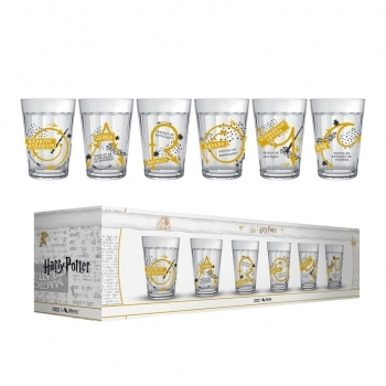 Copo Americano Harry Potter Elementos 190 ML - Luva Com 6 Unid - Manual Da Magia