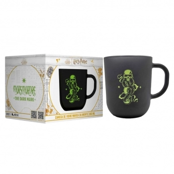 Caneca De Vidro Prime Harry Potter Elementos 300 ML - Luva Com 1 Unid - Marca Da Morte