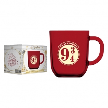 Caneca De Vidro Prime Harry Potter Elementos 300 ML - Luva Com 1 Unid - Plataforma 9 ¾