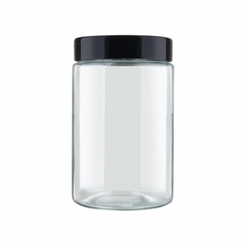 Pote de Vidro Liso Redondo 1100 ML Com Tampa de Rosca Branca