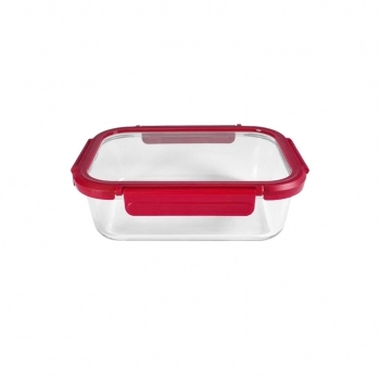 Pote Hermético Borossilicato Retangular 370 ML Com Tampa De Vidro