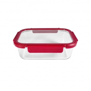 Pote Hermético Borossilicato Retangular 1040 ML Com Tampa De Vidro