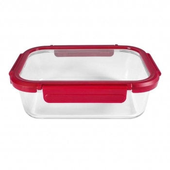 Pote Hermético Borossilicato Retangular 1500 ML Com Tampa De Vidro