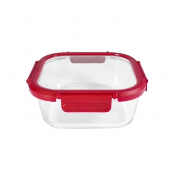 Pote Hermético Borossilicato Quadrado 800 ML Com Tampa De Vidro