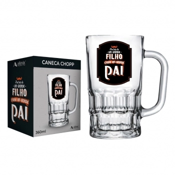 Caneca Chopp Vidro 360ML - Pai - Luva com 1