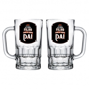 Caneca Chopp Vidro 360ML - Pai - Luva com 1
