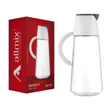 Galheteiro De Vidro Para Azeite E Vinagre 630 ML Com Tampa Automatica Luva com 1