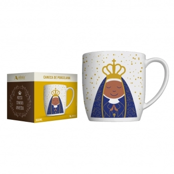 Caneca Porcelana Santinhos 290 ML Luva Com 1
