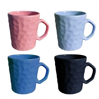 CANECA CERAMICA TEXTURA LISA 320ML - SORTIDA