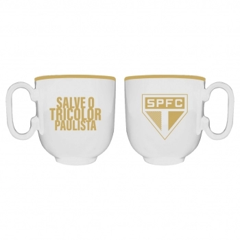 Caneca Porcenlana Forma Branca 350ML Times São Paulo