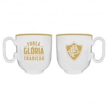 Caneca de Porcelana Forma Branca de 350ml do Fluminense Luva com 01