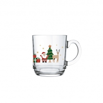 Caneca de Vidro Natal 300ML - Ho Ho Ho